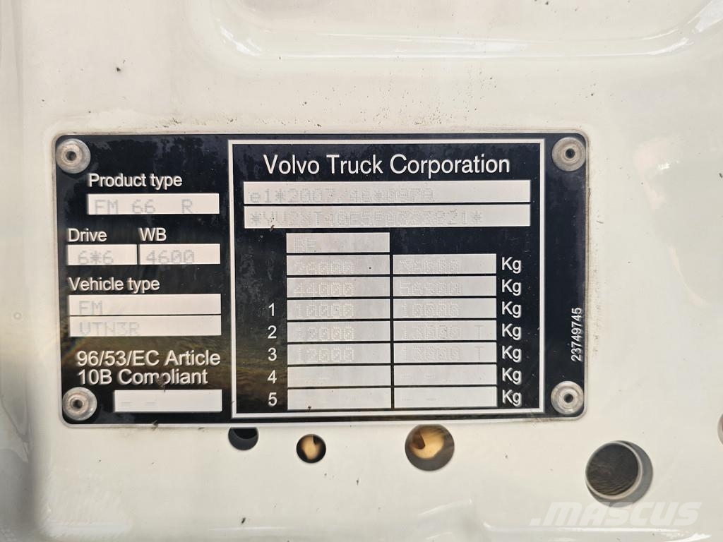 Volvo FMX 500 / 6X6 / AJK HOOKLIFT 20T / HUB REDUCTION شاحنات الرافعات الخطافية