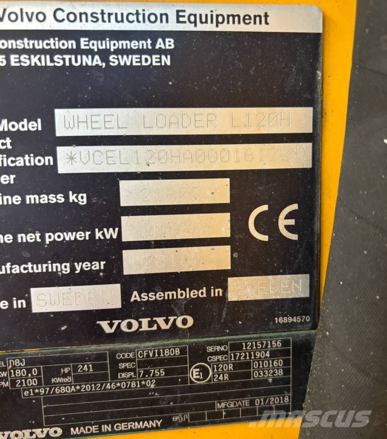 Volvo l120 轮式装载机
