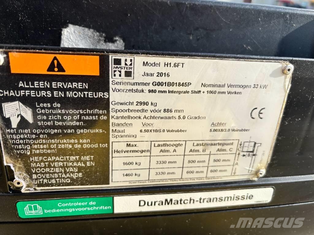 Hyster H1.6 FT LPG heftruck 1600 kg شاحنات LPG