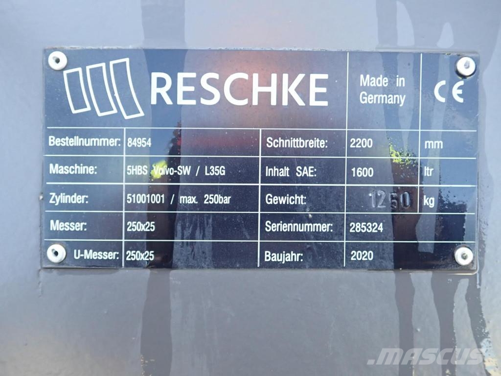 Reschke Schaufel 2200mm, 1,6m³ mit Niederhalter Muut koneet