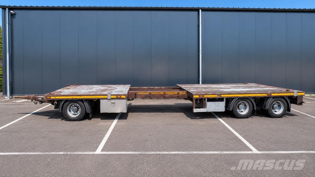 Draco 3 axle Flatbed trailer with twistlocks extendable Rimorchi con sponde ribaltabili