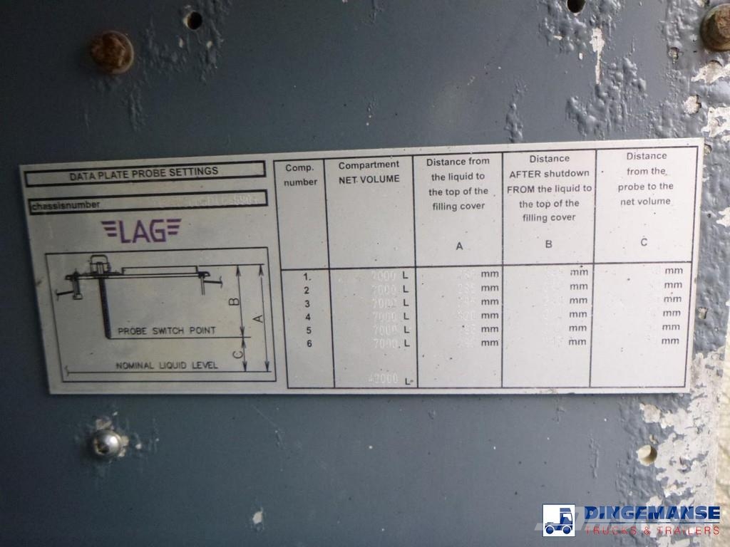 LAG Fuel tank alu 44.4 m3 / 6 comp + pump Cisternos - priekabos