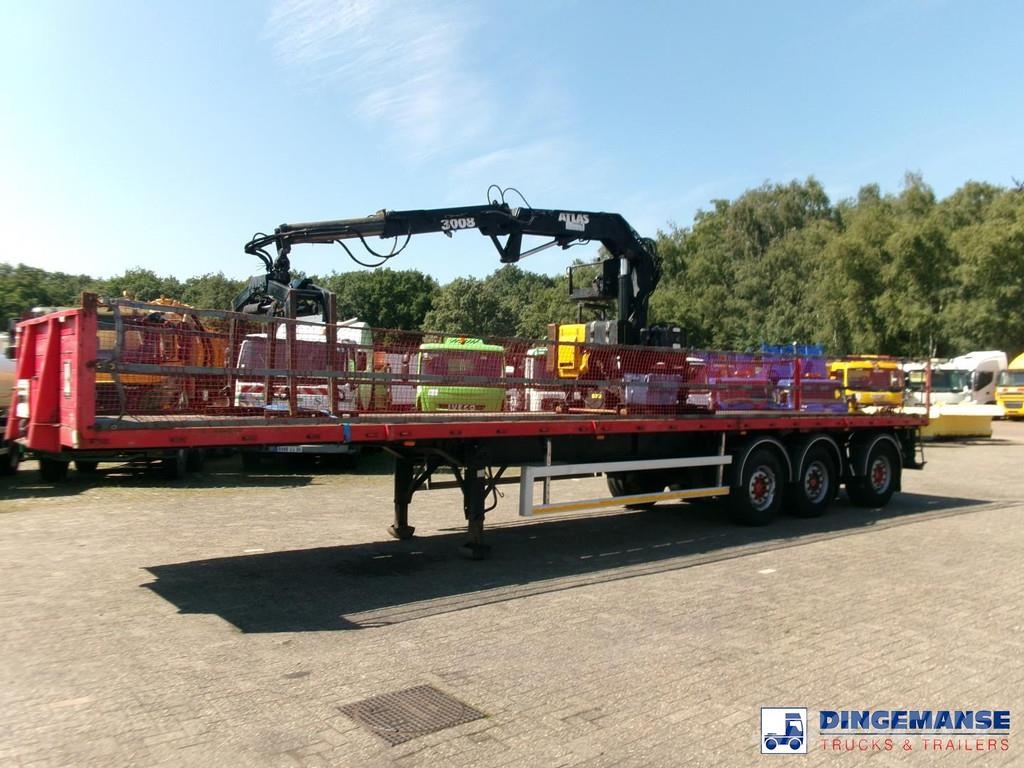 Fruehauf 3-axle platform trailer + Atlas 3008 crane Полуприцепы-платформы/боковая разгрузка