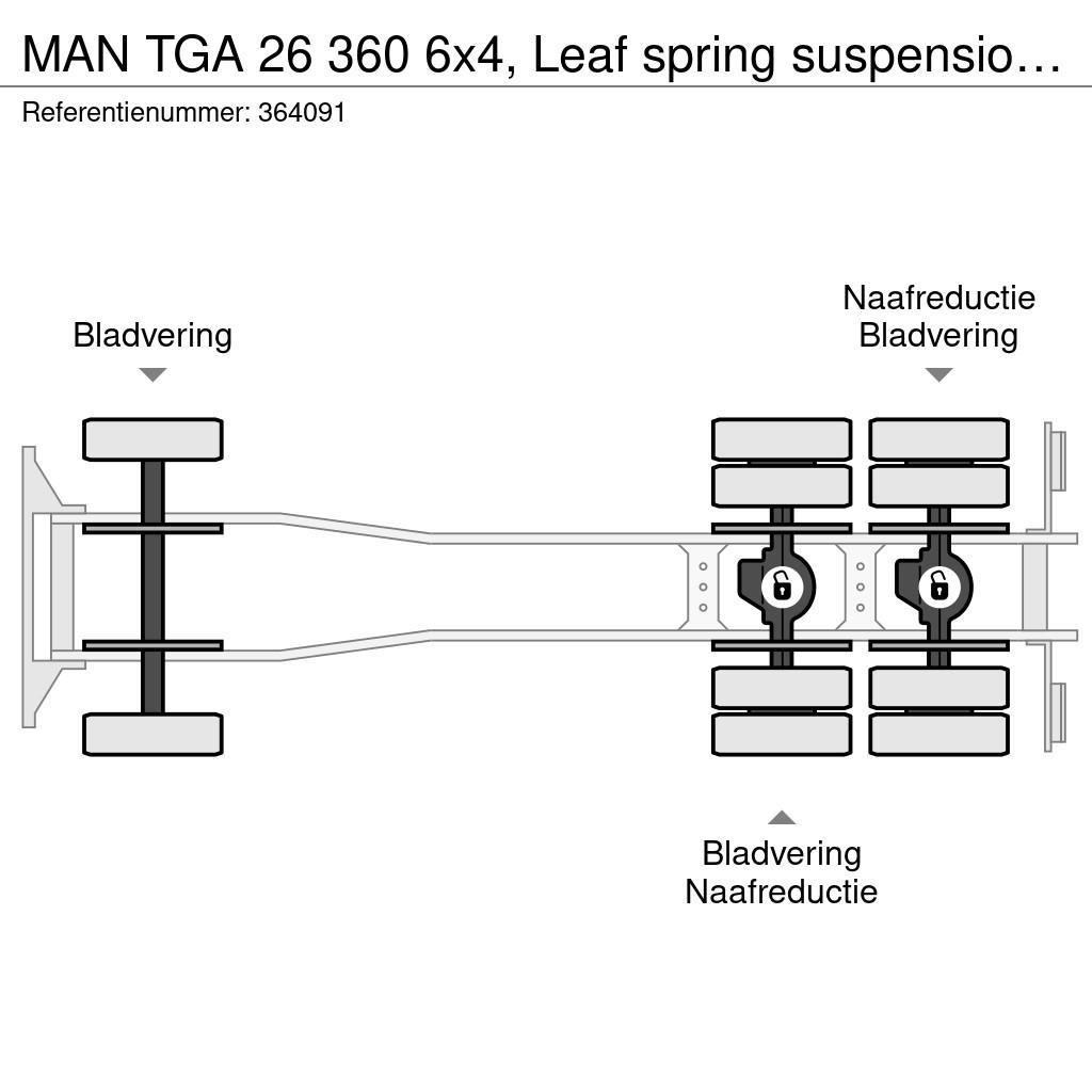 MAN TGA 26 360 6x4, Leaf spring suspension, Manual Camion con sponde ribaltabili