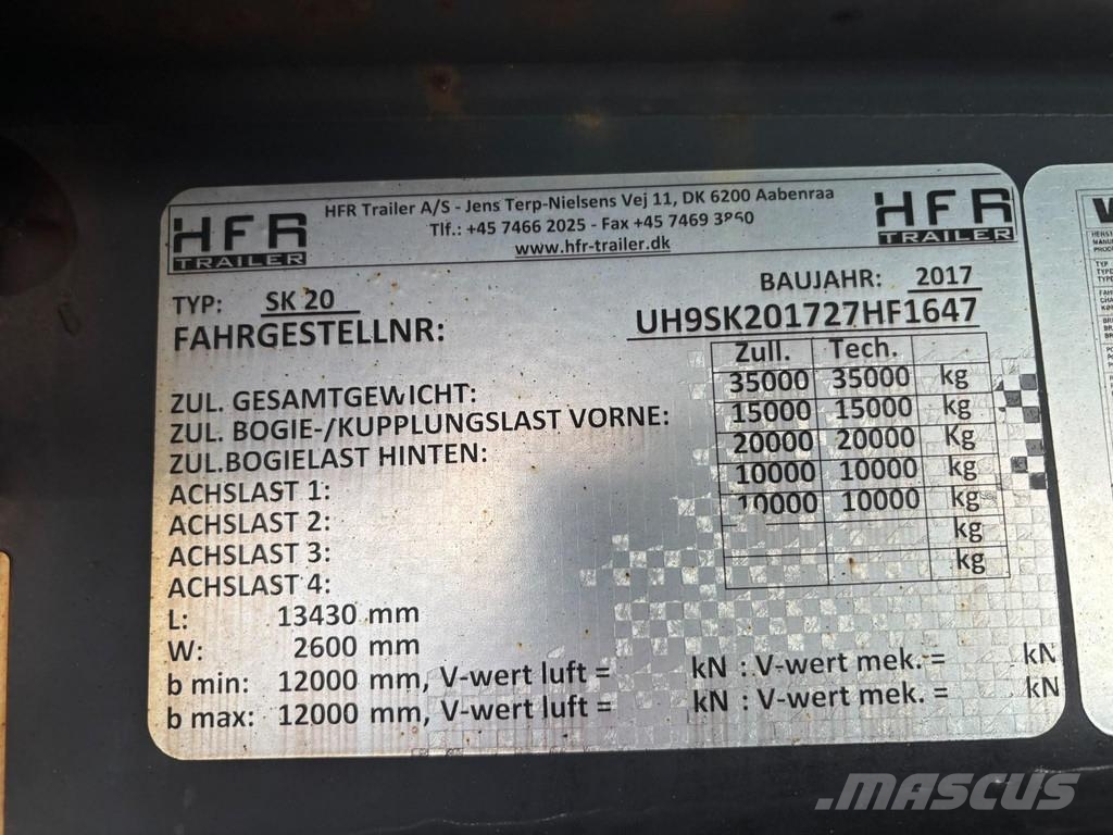 HFR SK20 2 BPW AXLE + LIFTING AXLE + THERMO KING SLXi Semi remorque frigorifique