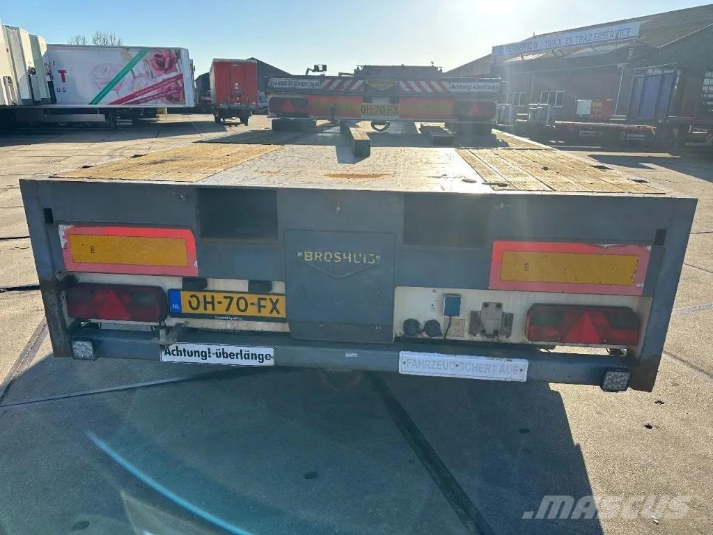 Broshuis 3 X EXTENDABLE TOTALE 42 M + EXTENSION TRACK DEFEC نصف مقطورة مسطحة منخفضة