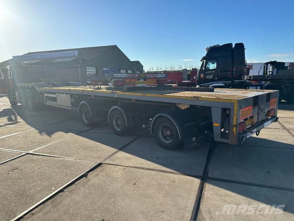 Broshuis 3 X EXTENDABLE TOTALE 42 M + EXTENSION TRACK DEFEC نصف مقطورة مسطحة منخفضة