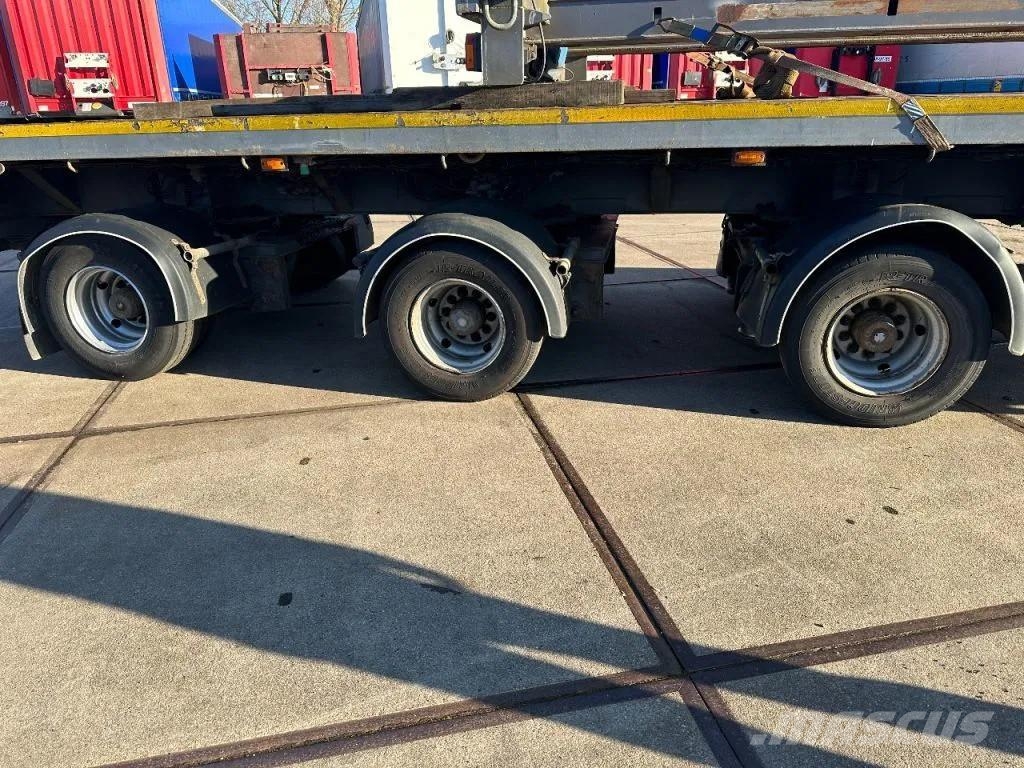 Broshuis 3 X EXTENDABLE TOTALE 42 M + EXTENSION TRACK DEFEC نصف مقطورة مسطحة منخفضة