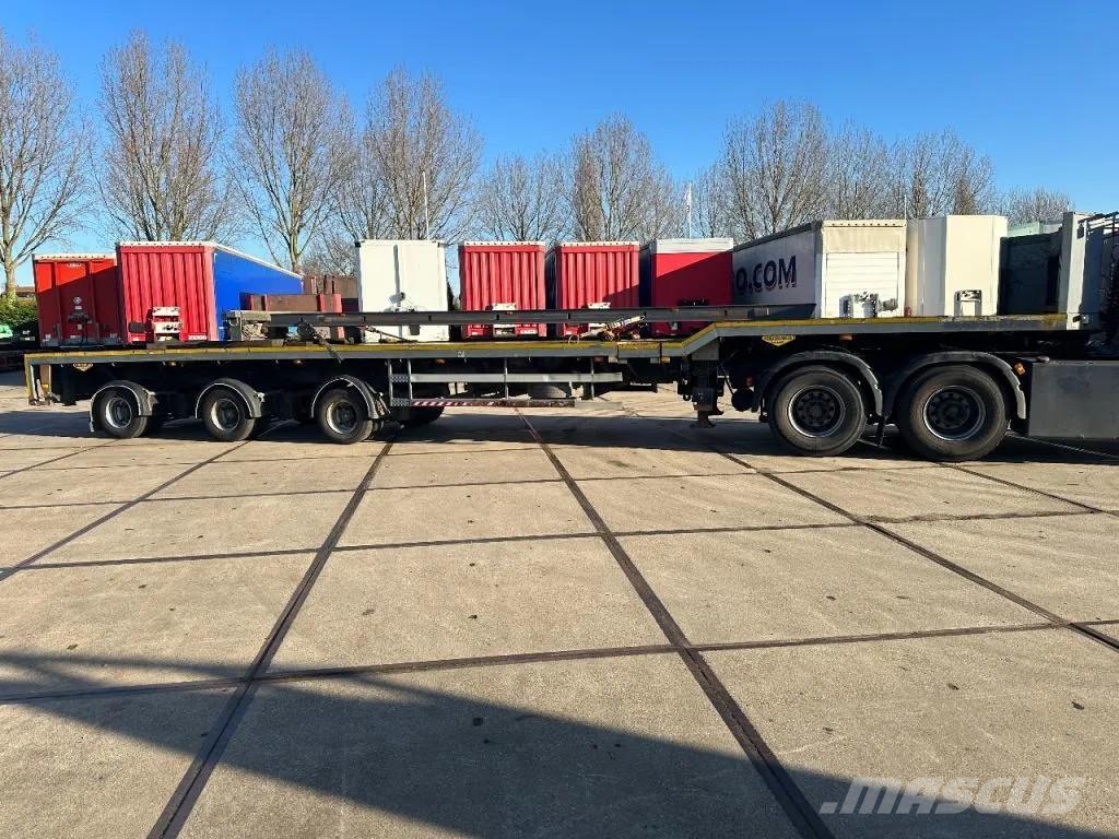 Broshuis 3 X EXTENDABLE TOTALE 42 M + EXTENSION TRACK DEFEC نصف مقطورة مسطحة منخفضة