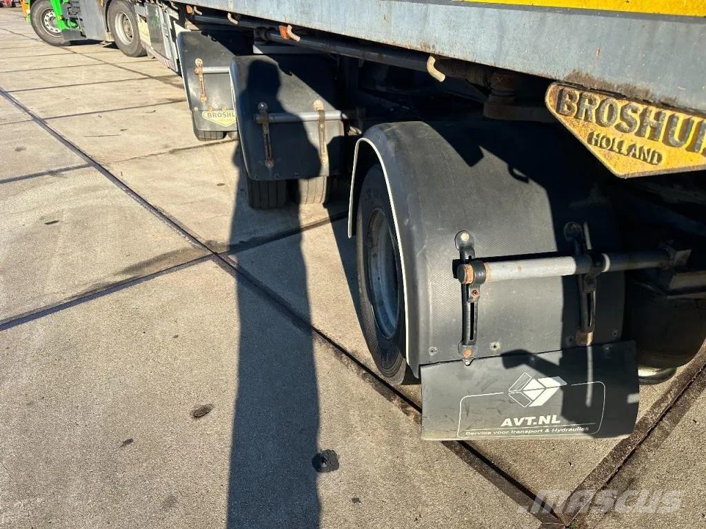 Broshuis 3 X EXTENDABLE TOTALE 42 M + EXTENSION TRACK DEFEC نصف مقطورة مسطحة منخفضة