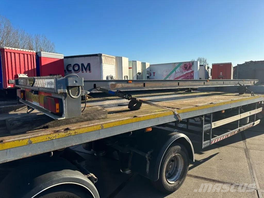 Broshuis 3 X EXTENDABLE TOTALE 42 M + EXTENSION TRACK DEFEC نصف مقطورة مسطحة منخفضة