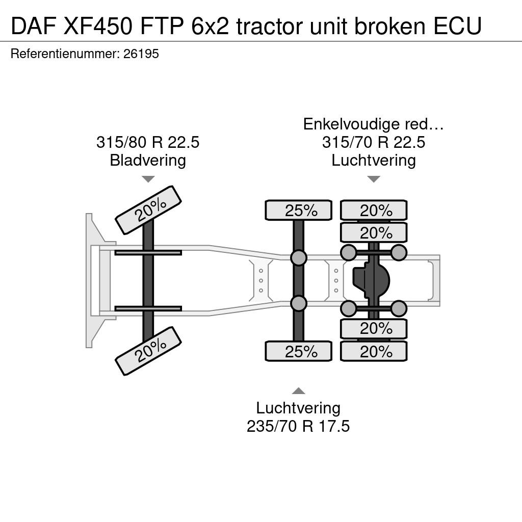 DAF XF450 FTP 6x2 tractor unit broken ECU Tegljači