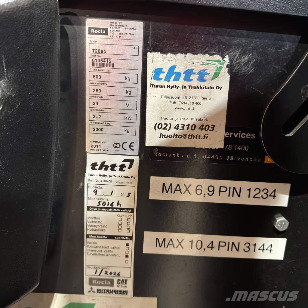 Rocla T 20 AC UUDELLA AKULLA Elektriskie palešu ratiņi ar platformu