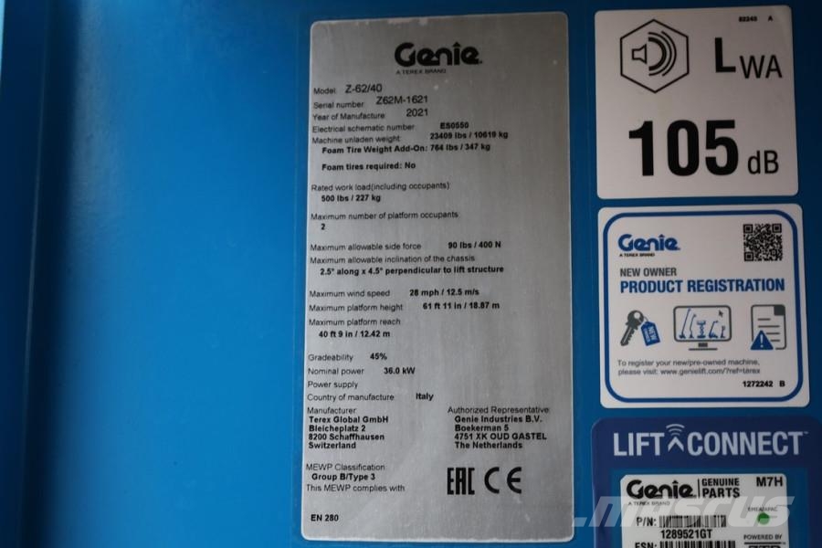 Genie Z-62/40 Diesel, 4x4 Drive, 21m Working Height, 12. Plataformas con brazo de elevación manual