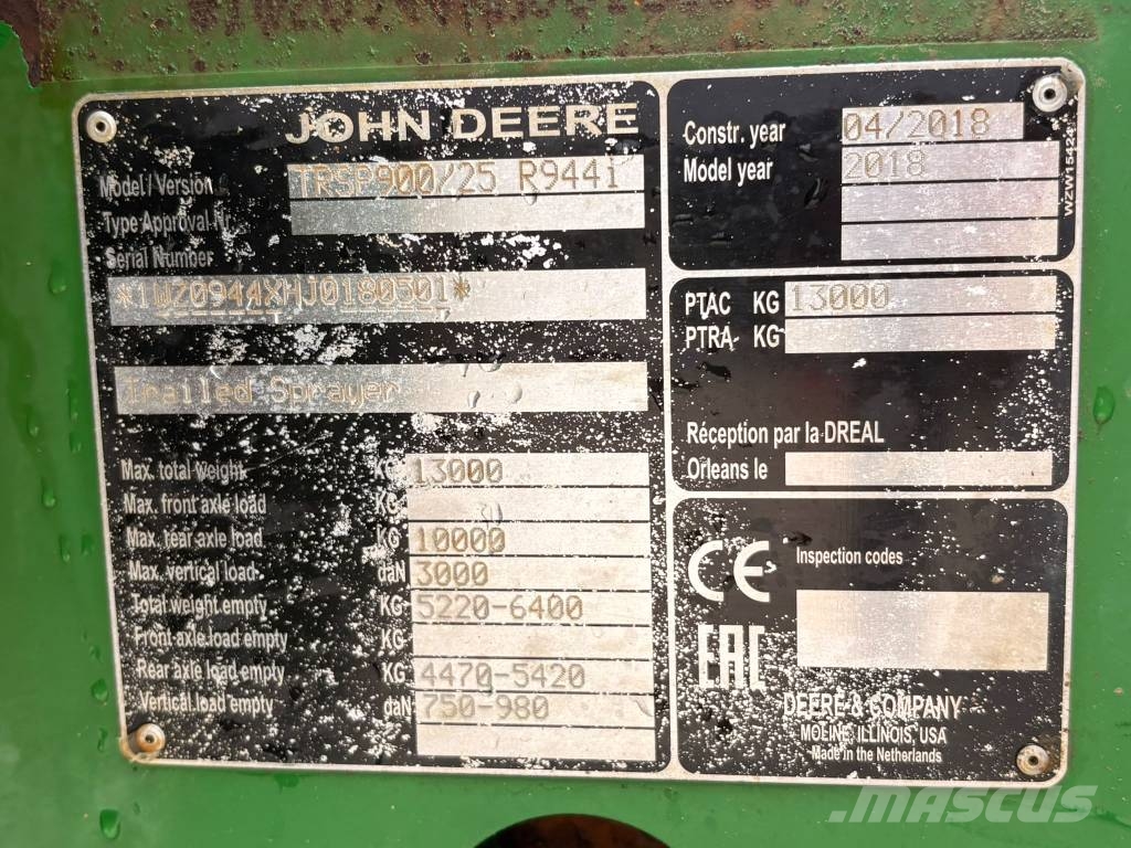 John Deere R944I Vlečne škropilnice