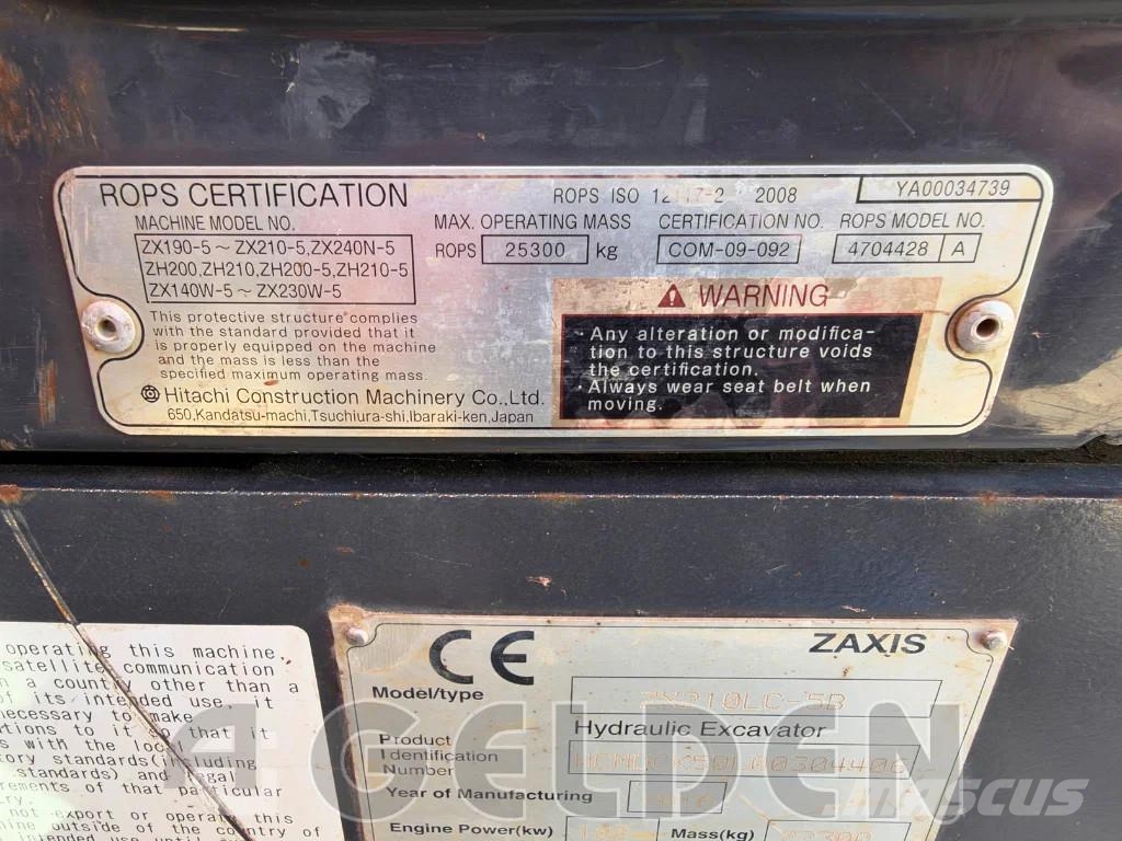 Hitachi ZX210 - 5B Rupsgraafmachines