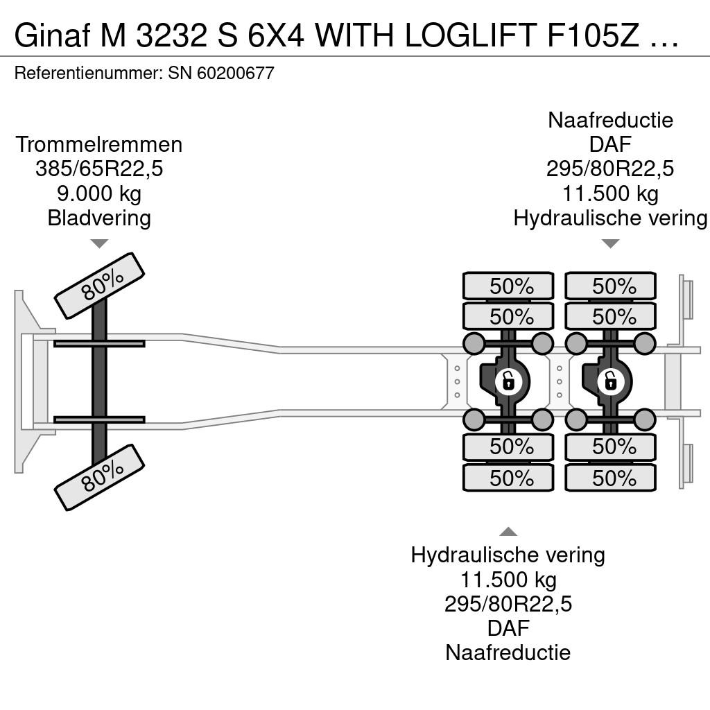 Ginaf M 3232 S 6X4 WITH LOGLIFT F105Z 27A & LEEBUR HOOK- Camiones polibrazo