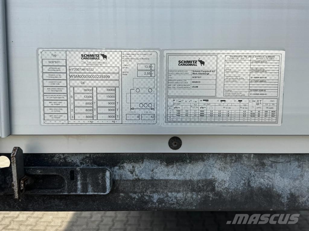 Schmitz Cargobull SCS 24/L - 13.62 E B Schuifzeil -dak / Rotos-Disc نصف مقطورات بباب جانبي