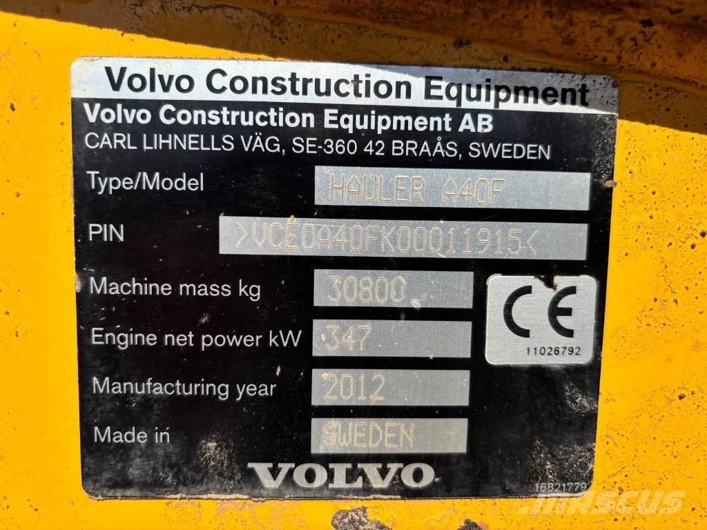 Volvo A 40 F TAILGATE 연결식 홀러