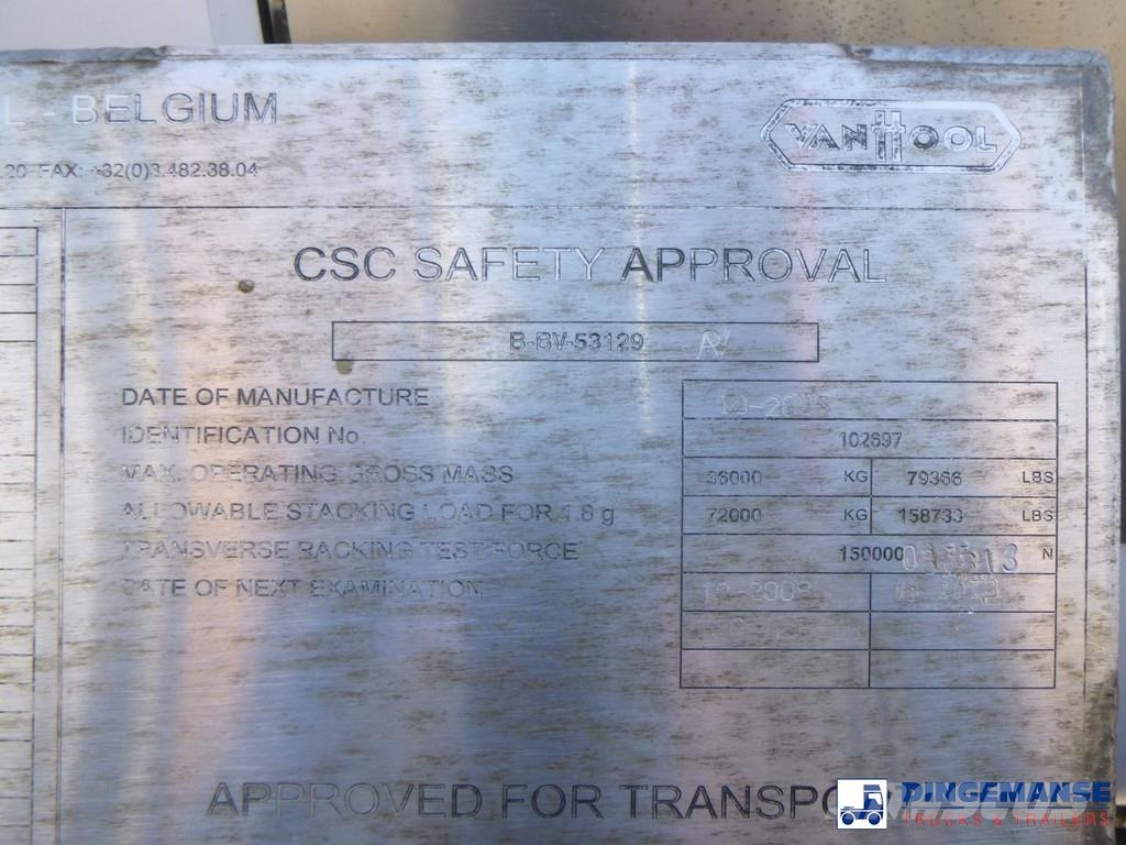 Van Hool Chemical tank container inox 20 ft / 31 m3 / 1 com Cisterne za gorivo
