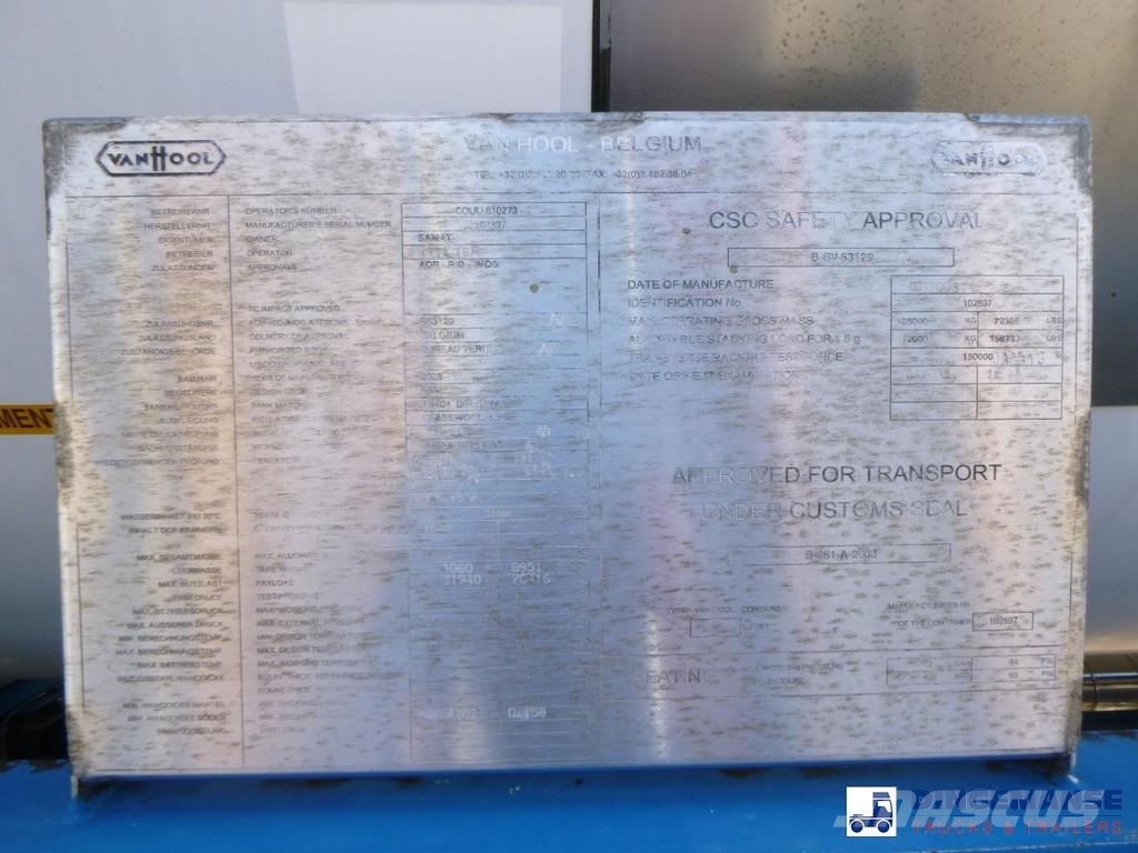 Van Hool Chemical tank container inox 20 ft / 31 m3 / 1 com Cisterne za gorivo