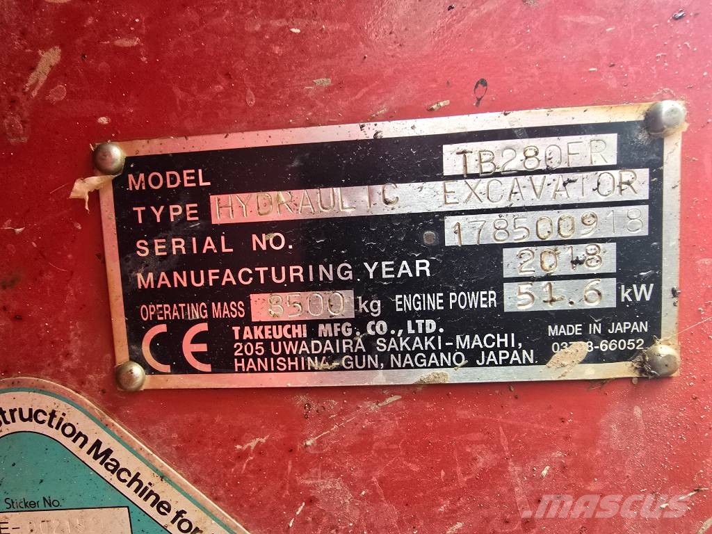 Takeuchi TB 280 FR Midigravere 7 - 12t