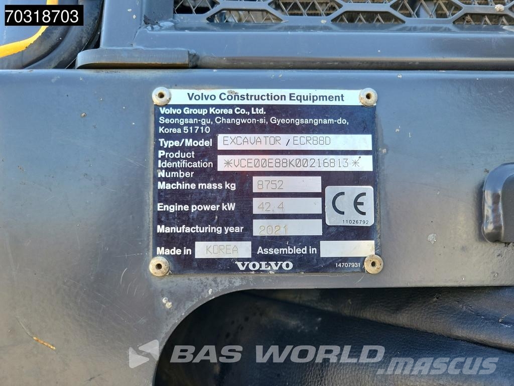 Volvo ECR88 D A/C - 3 Buckets حفارات صغيرة أقل من 7 طن (حفارات صغيرة)