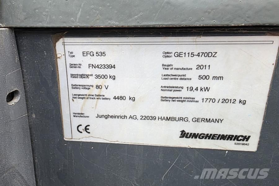 Jungheinrich EFG535 Electric, Lifting Height 4700mm, Freelift 1 Camiones diesel