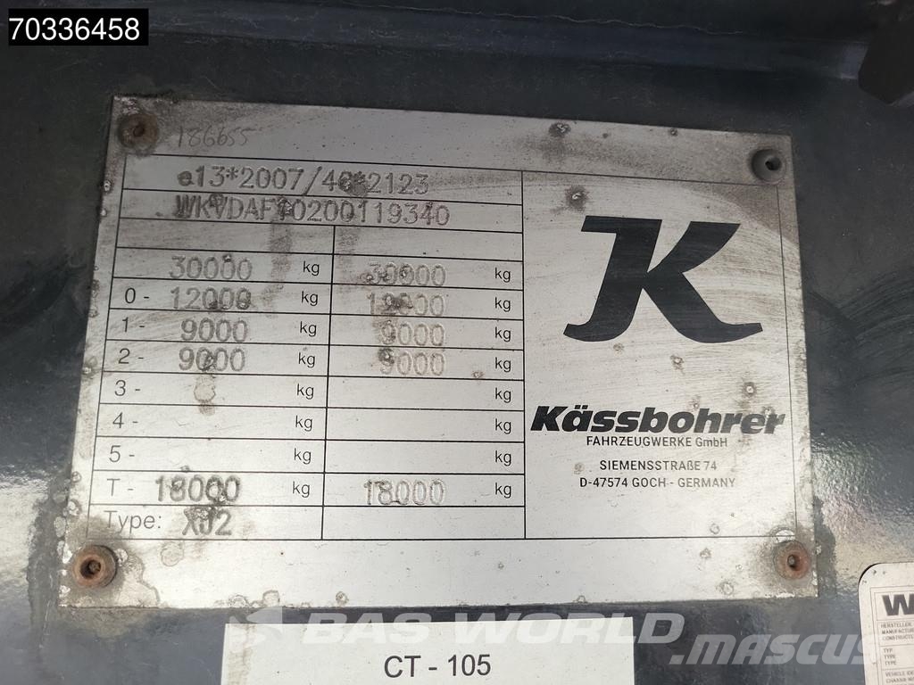Kässbohrer XJ2 2 axles Tailgate Lift + Steering Axle NL Trail Sanduk poluprikolice