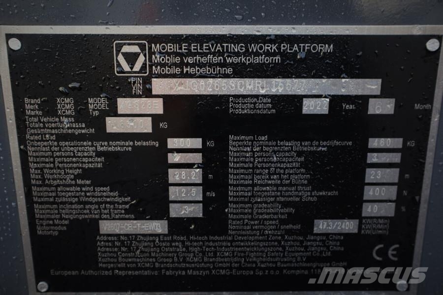 XCMG XGS28E Valid inspection, *Guarantee! Diesel, 4x4 D Teleskooppipuominostimet