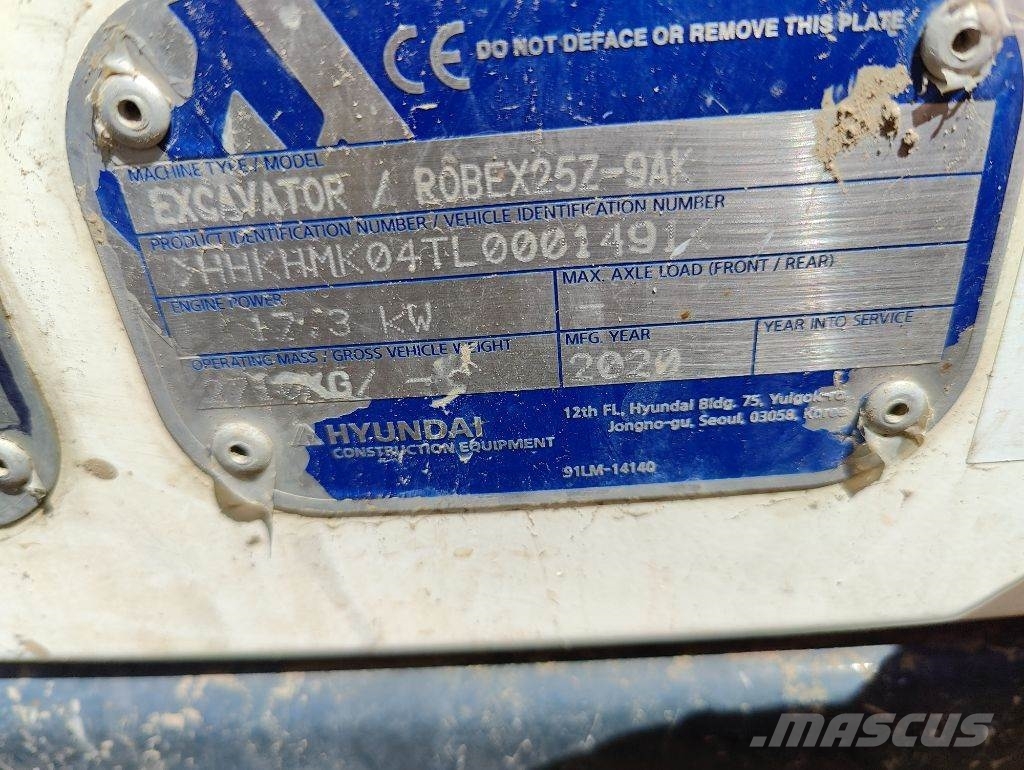 Hyundai Robex 25 Z-9A Miniescavadeiras < 7t (Mini escavadeiras)
