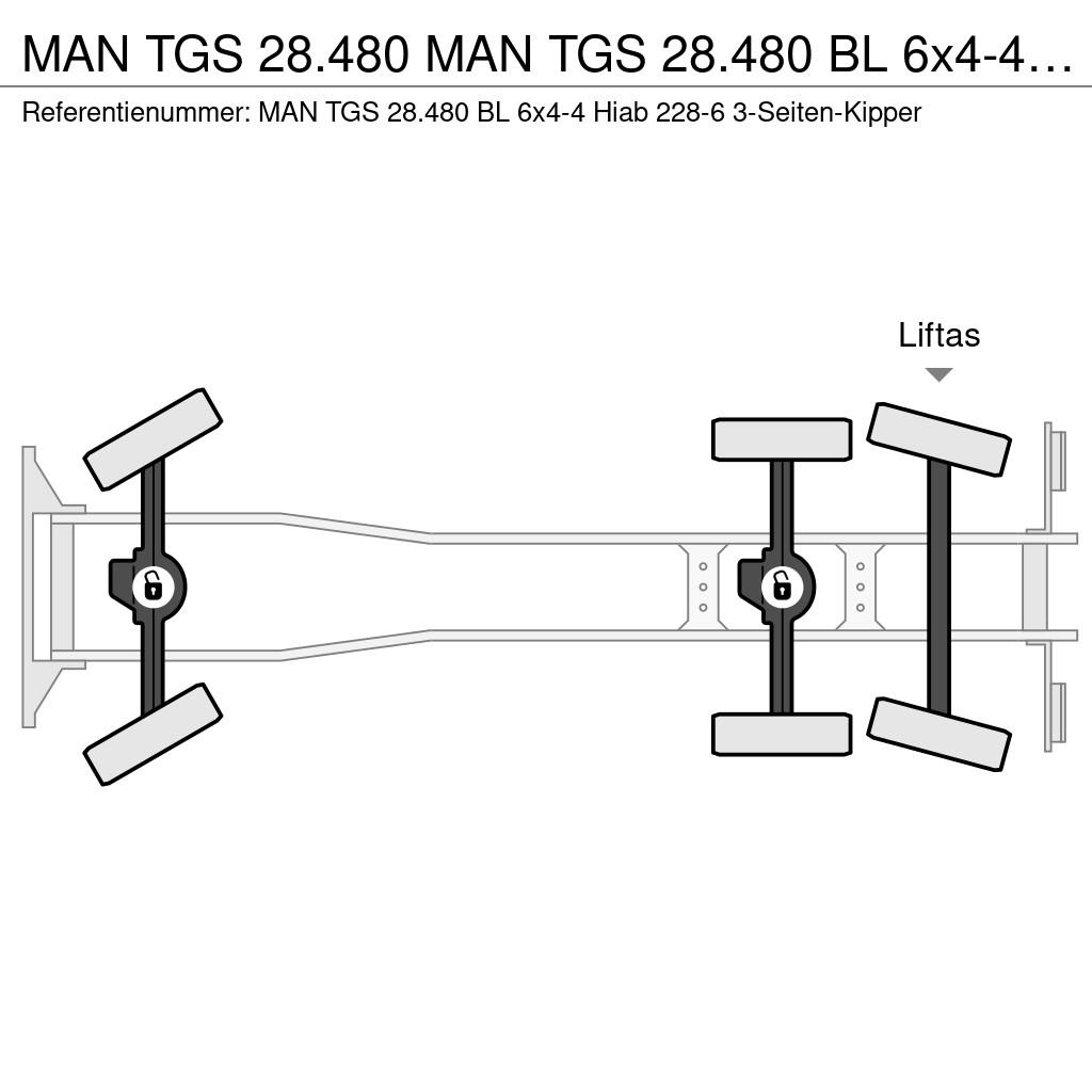 MAN TGS 28.480 MAN TGS 28.480 BL 6x4-4 Hiab 228-6 3-Se Tipper trucks