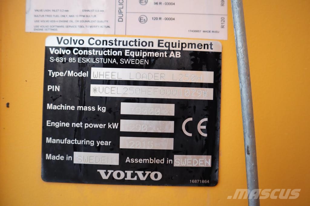 Volvo L250H | CDC | BSS | CENTRAL LUBE | AIRCO Kolové nakladače