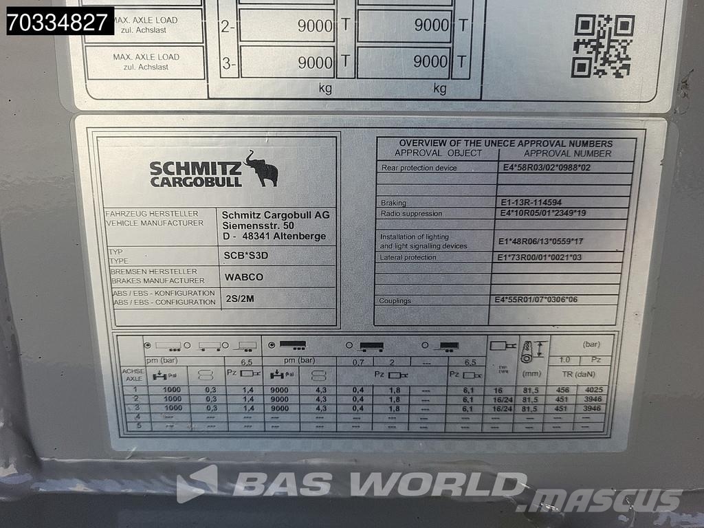 Schmitz Cargobull SCB*S3D 3 axles Lift Axle 27m3 APK 04/27 Tipper semi-trailers