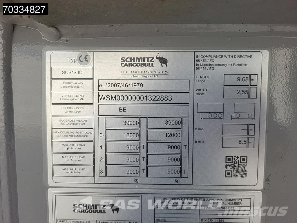 Schmitz Cargobull SCB*S3D 3 axles Piekabes pašizgāzēji