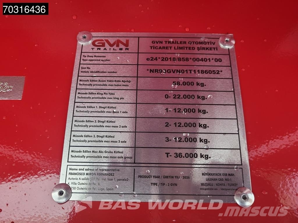 GVN 3 GVN 3 axles NEW! Lift + Steering Axle Ramps Низькорамні напівпричепи