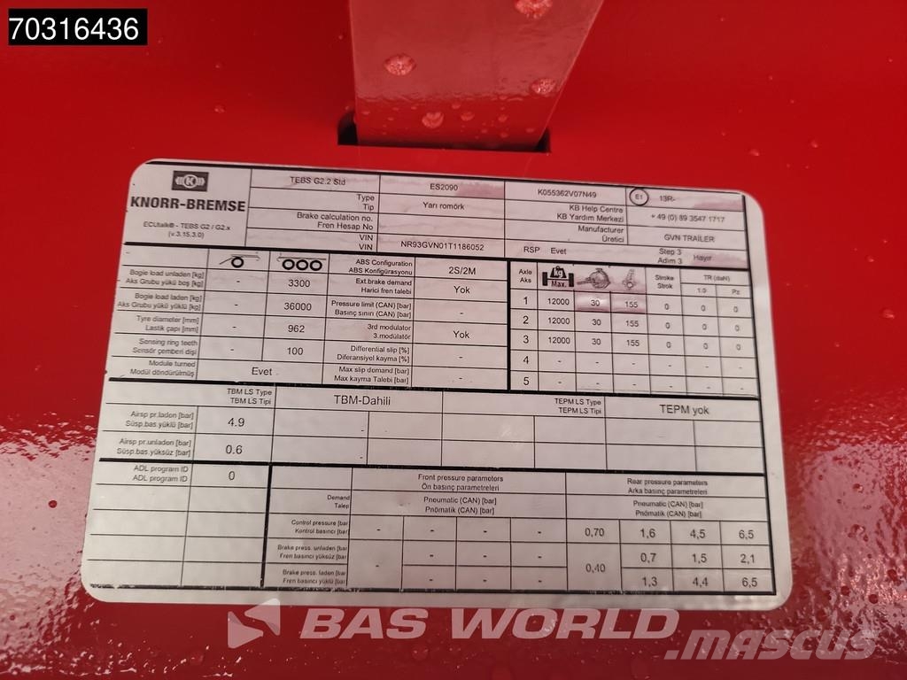 GVN 3 GVN 3 axles NEW! Lift + Steering Axle Ramps Низькорамні напівпричепи