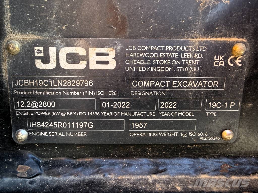 JCB 19 C-1 Mini rýpadla < 7t