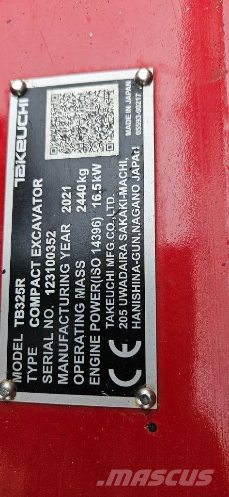 Takeuchi TB 325R Höst kampanj! Miniescavadeiras < 7t (Mini escavadeiras)