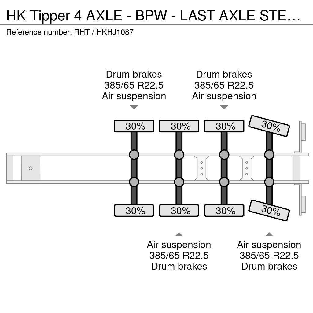 HK TIPPER 4 AXLE - BPW - LAST AXLE STEERING نصف مقطورات قلابة