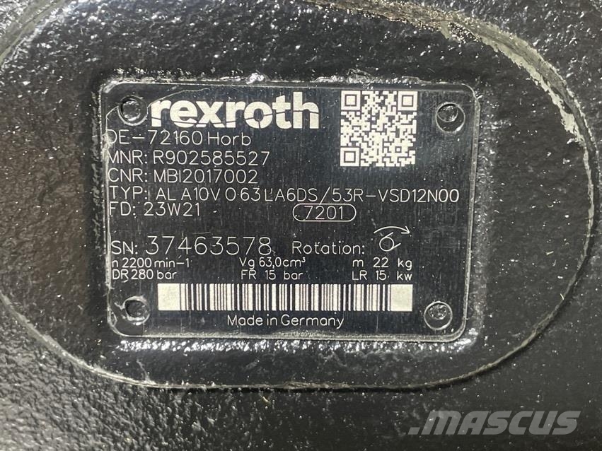 Yanmar -Rexroth A10VO63-R902585527-Load sensing pump Hidraulika