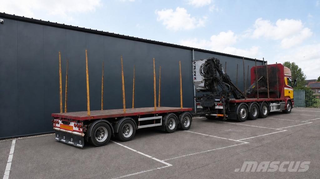 Scania R 580 V8 8X4 LOGTRANSPORT COMBI WITH KESLA 2112 Z автокрани