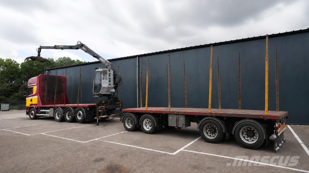 Scania R 580 V8 8X4 LOGTRANSPORT COMBI WITH KESLA 2112 Z Kranen voor alle terreinen