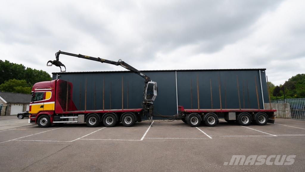 Scania R 580 V8 8X4 LOGTRANSPORT COMBI WITH KESLA 2112 Z Kranen voor alle terreinen