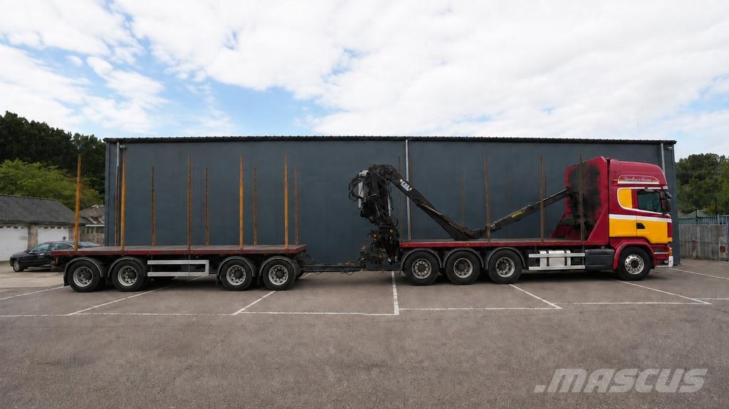 Scania R 580 V8 8X4 LOGTRANSPORT COMBI WITH KESLA 2112 Z Kranen voor alle terreinen