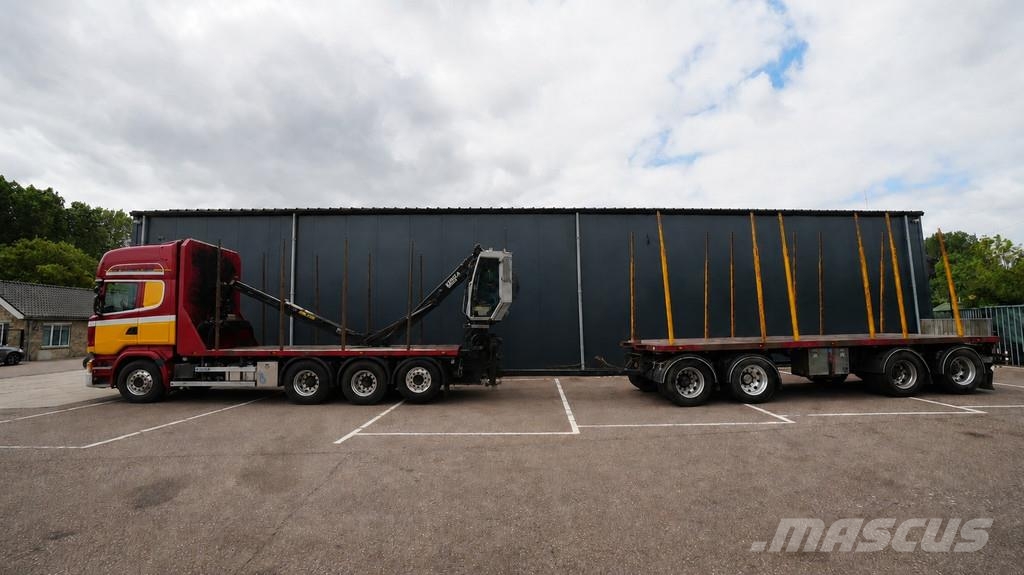 Scania R 580 V8 8X4 LOGTRANSPORT COMBI WITH KESLA 2112 Z автокрани