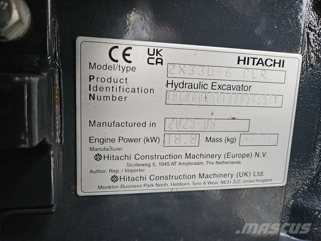 Hitachi ZX 33 U-6 Miniescavadeiras < 7t (Mini escavadeiras)