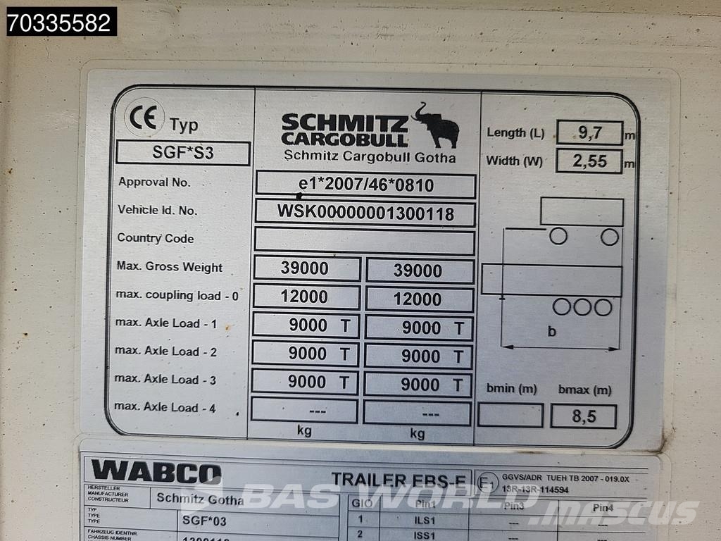 Schmitz Cargobull SGF*S3 3 axles Lift Axle 32m3 Tipptrailer