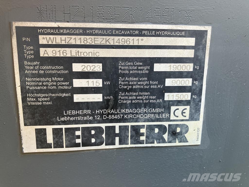 Liebherr A 916 Litronic Bagri na kolesih