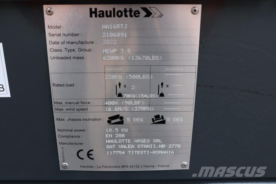 Haulotte HA16RTJ Valid Inspection, *Guarantee! Diesel, 4x4 Leddede bomlifter